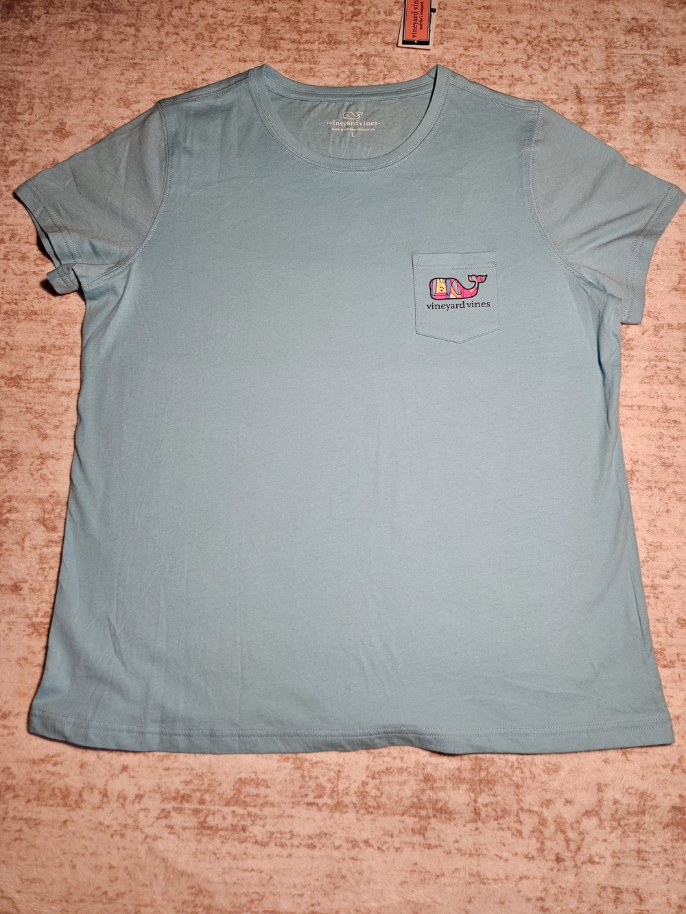 Vineyard Vines Women’s Light Blue Pocket Tee